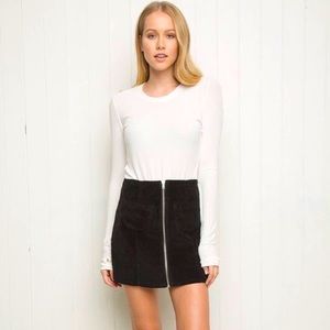 Brandy Melville high waisted black corduroy skirt